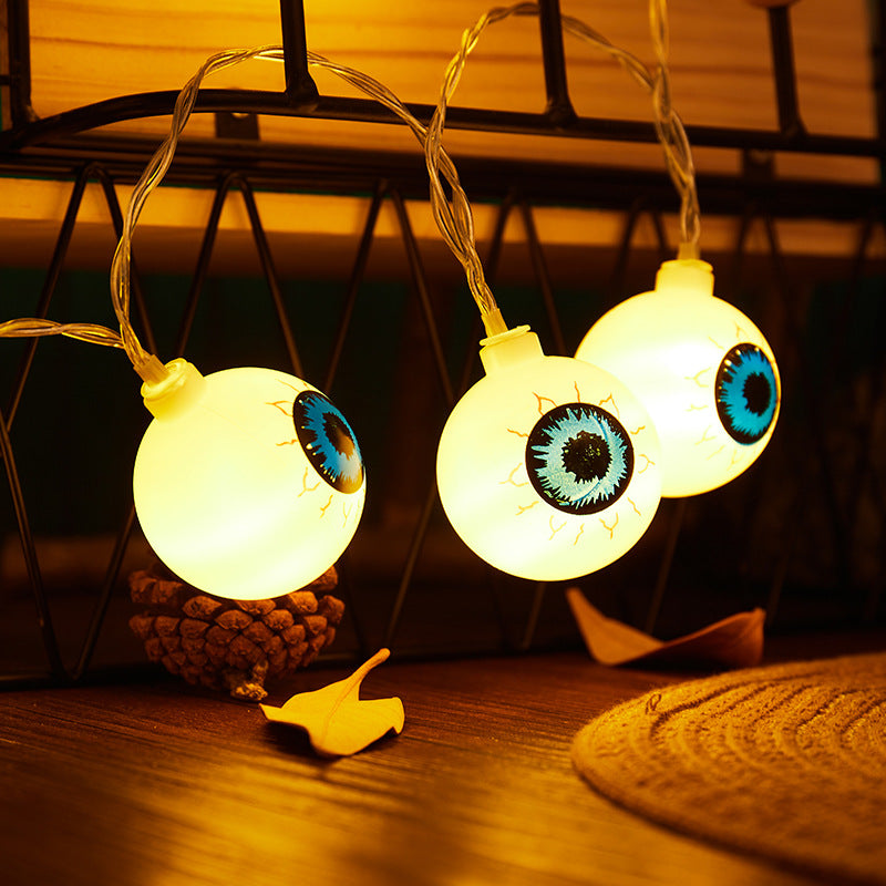 Halloween LED Eyeball Light String 10 Pcs LED Ghost Eye Light Warm Cold Colorful For Halloween Home Party Decor